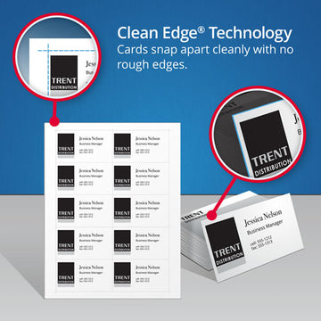 Avery® Round Corner Print-to-the-edge Business Cards, Inkjet, 2 X 3.5, White, 160 Cards, 8 Cards-sheet, 20 Sheets-pack freeshipping - TVN Wholesale